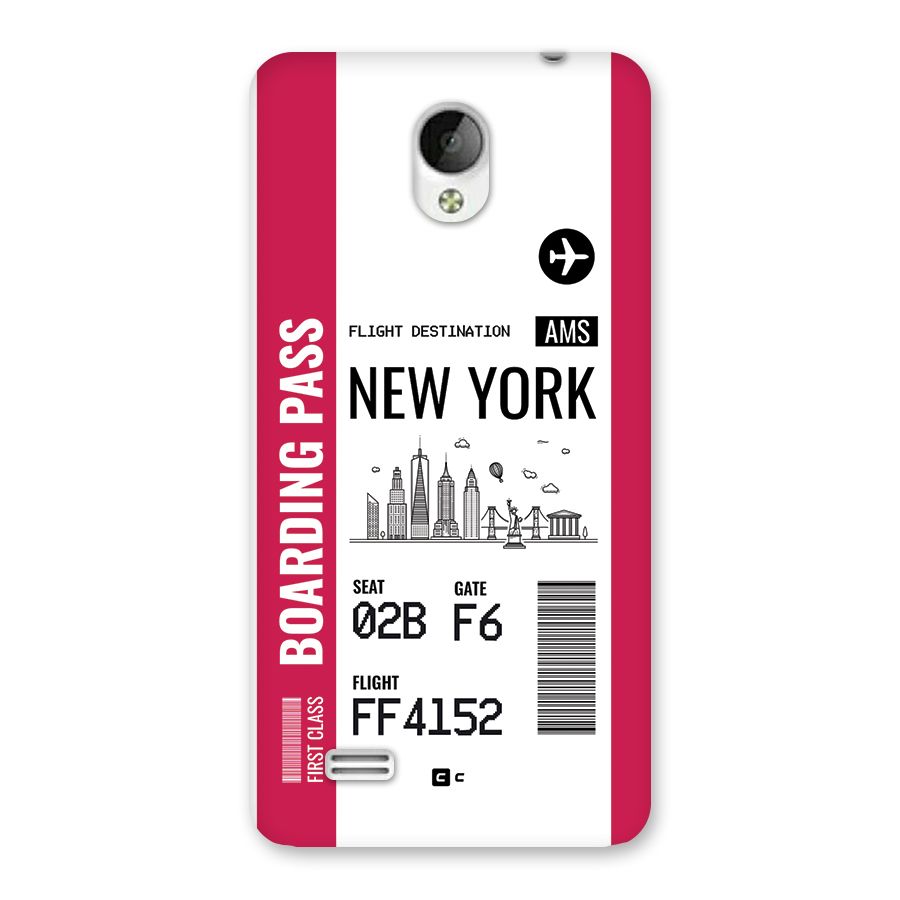 New York Boarding Pass Back Case for Vivo Y21
