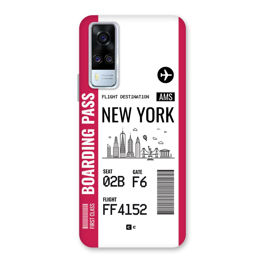 New York Boarding Pass Back Case for Vivo Y31