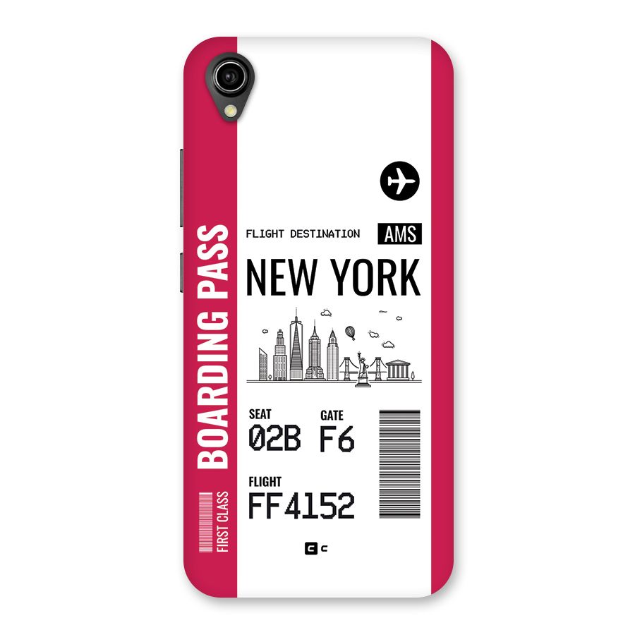 New York Boarding Pass Back Case for Vivo Y90