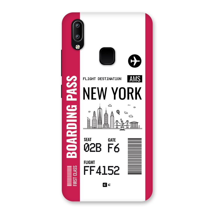 New York Boarding Pass Back Case for Vivo Y93