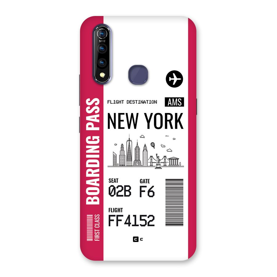 New York Boarding Pass Back Case for Vivo Z1 Pro
