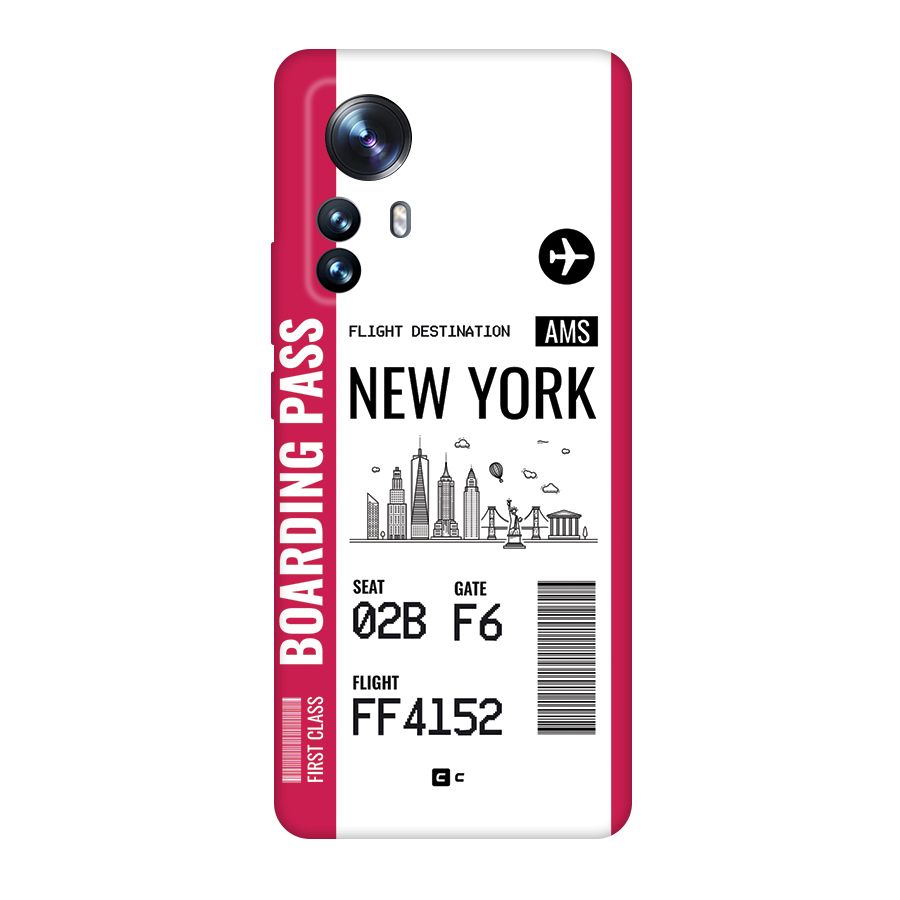 New York Boarding Pass Back Case for Xiaomi 12 Pro