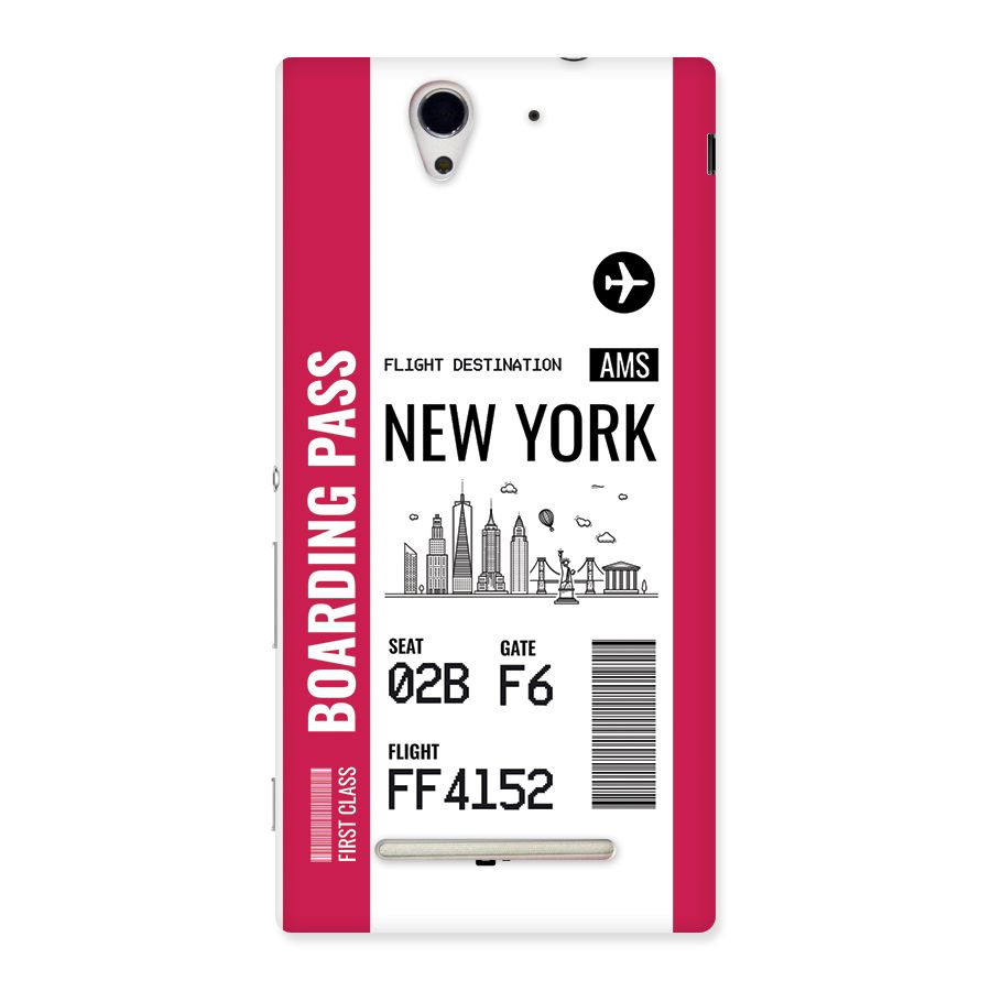 New York Boarding Pass Back Case for Xperia C3