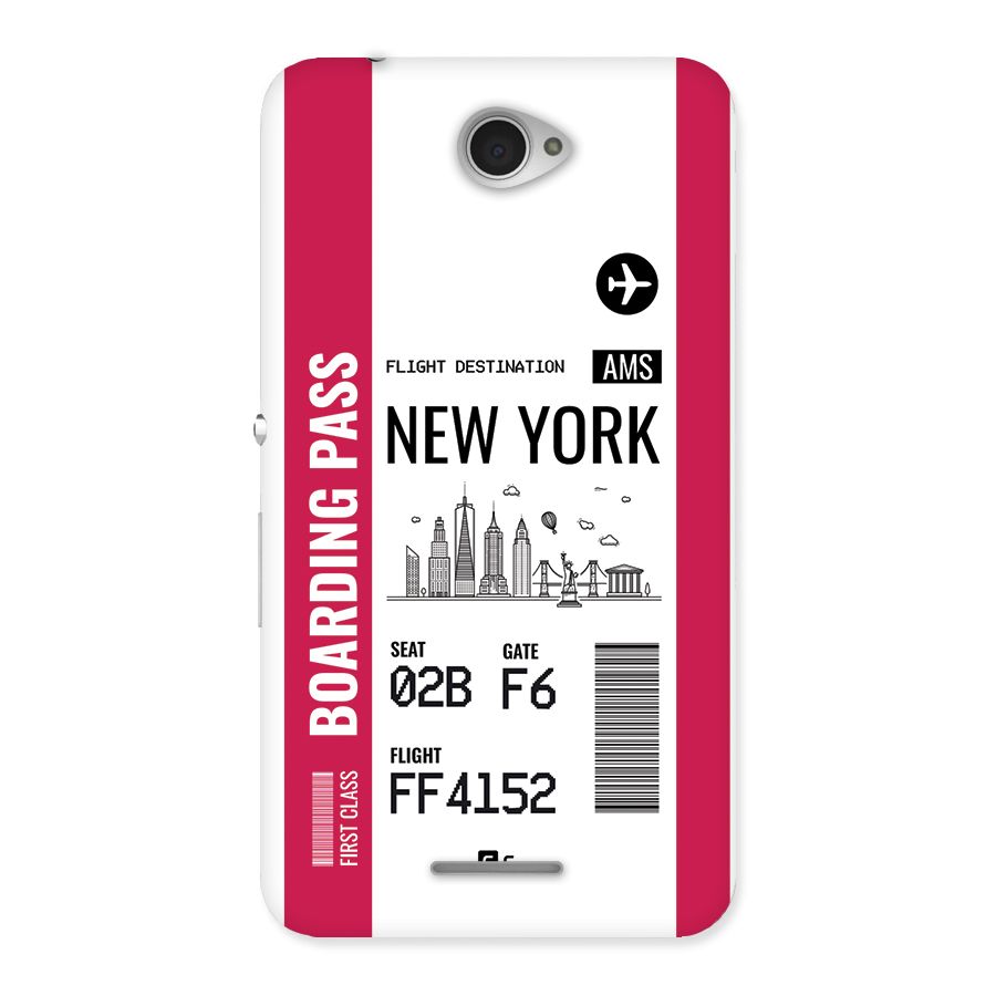 New York Boarding Pass Back Case for Xperia E4