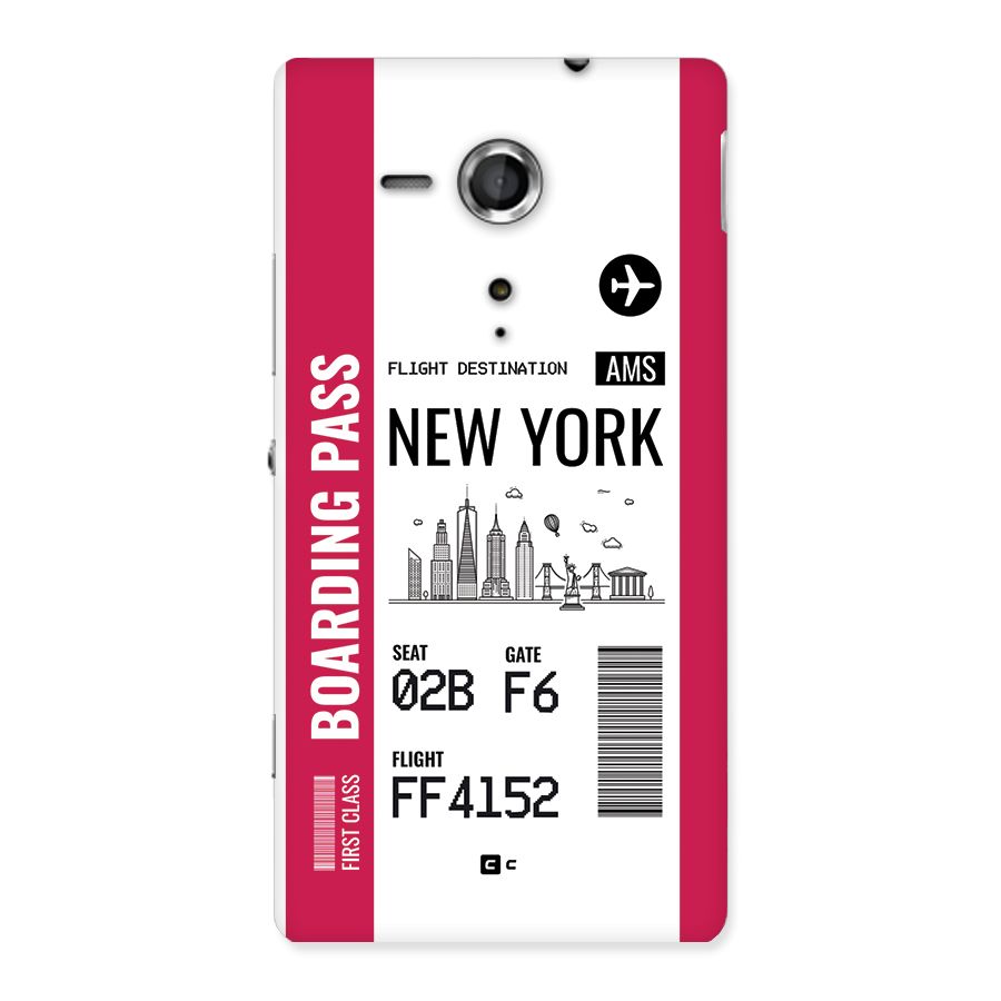 New York Boarding Pass Back Case for Xperia Sp