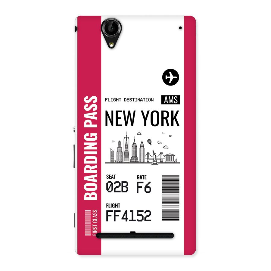 New York Boarding Pass Back Case for Xperia T2