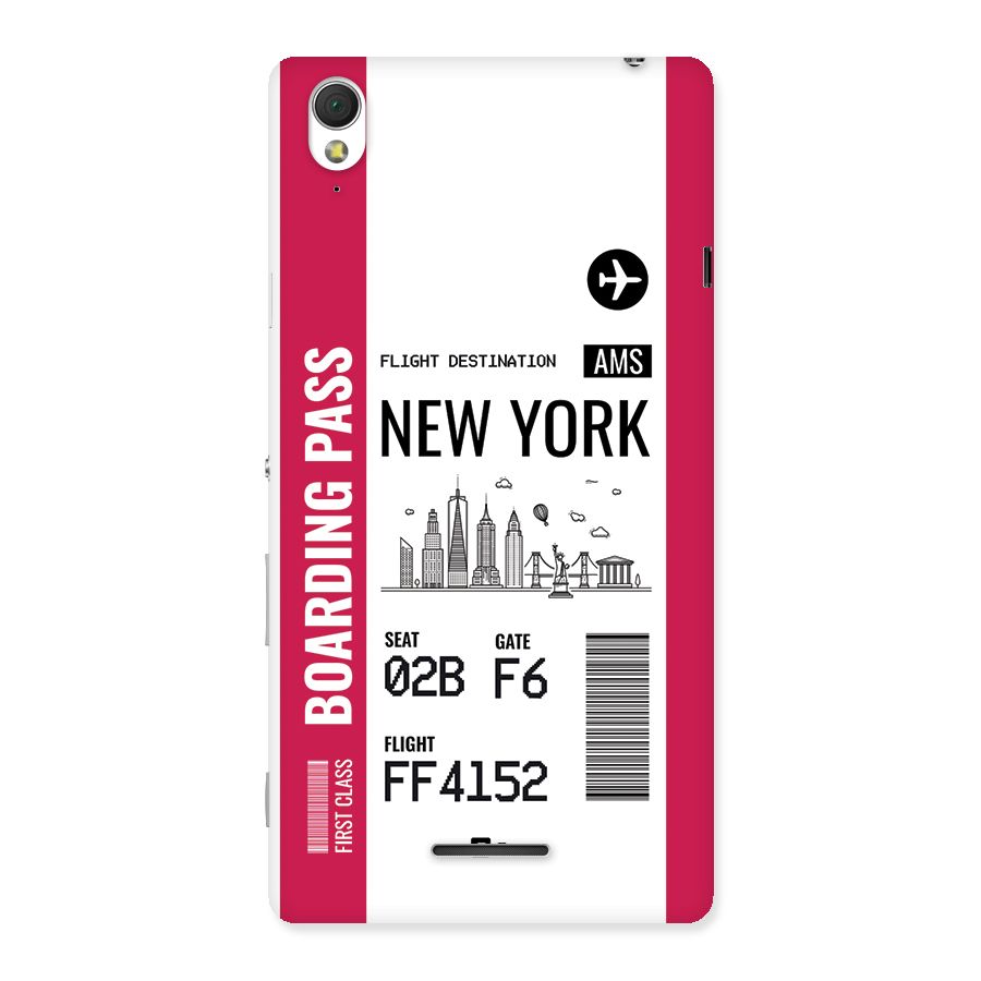 New York Boarding Pass Back Case for Xperia T3