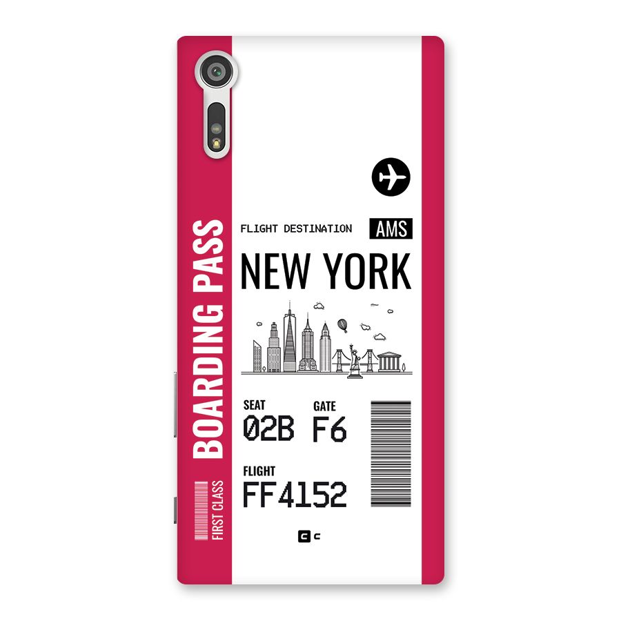 New York Boarding Pass Back Case for Xperia XZ