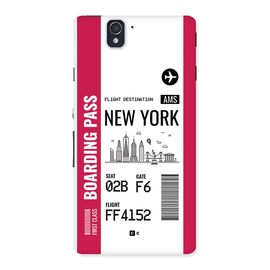 New York Boarding Pass Back Case for Xperia Z