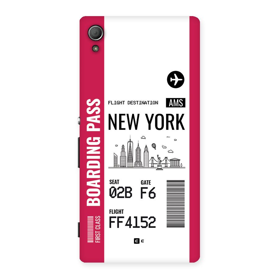 New York Boarding Pass Back Case for Xperia Z3 Plus