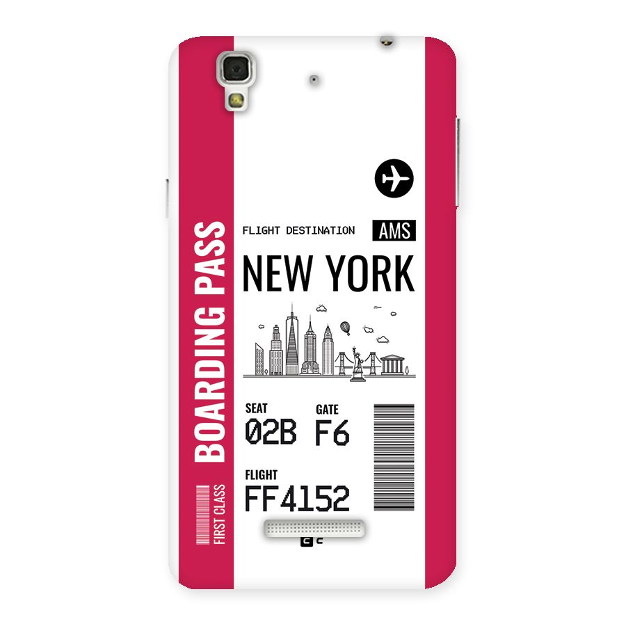 New York Boarding Pass Back Case for YU Yureka Plus