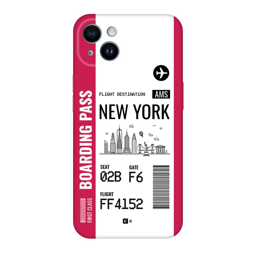 New York Boarding Pass Back Case for iPhone 14