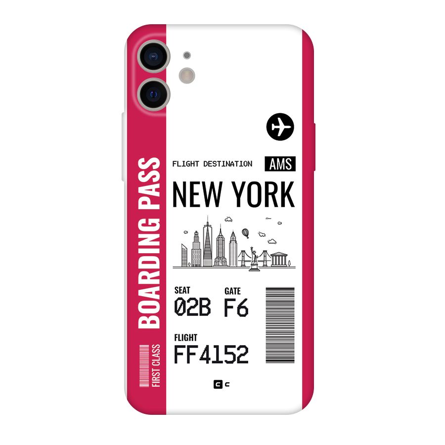 New York Boarding Pass Back Case for iPhone 11