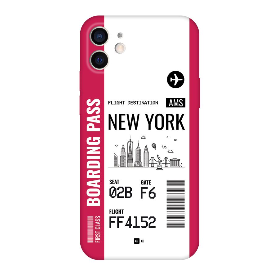 New York Boarding Pass Back Case for iPhone 12