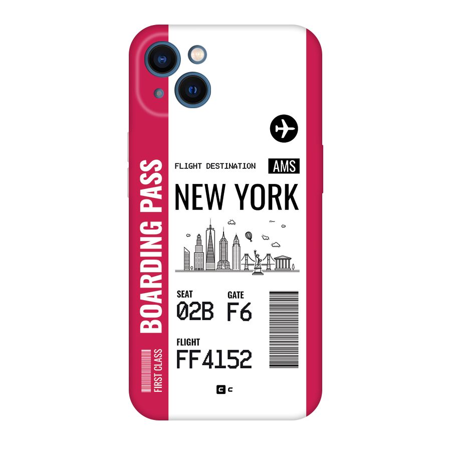 New York Boarding Pass Back Case for iPhone 13
