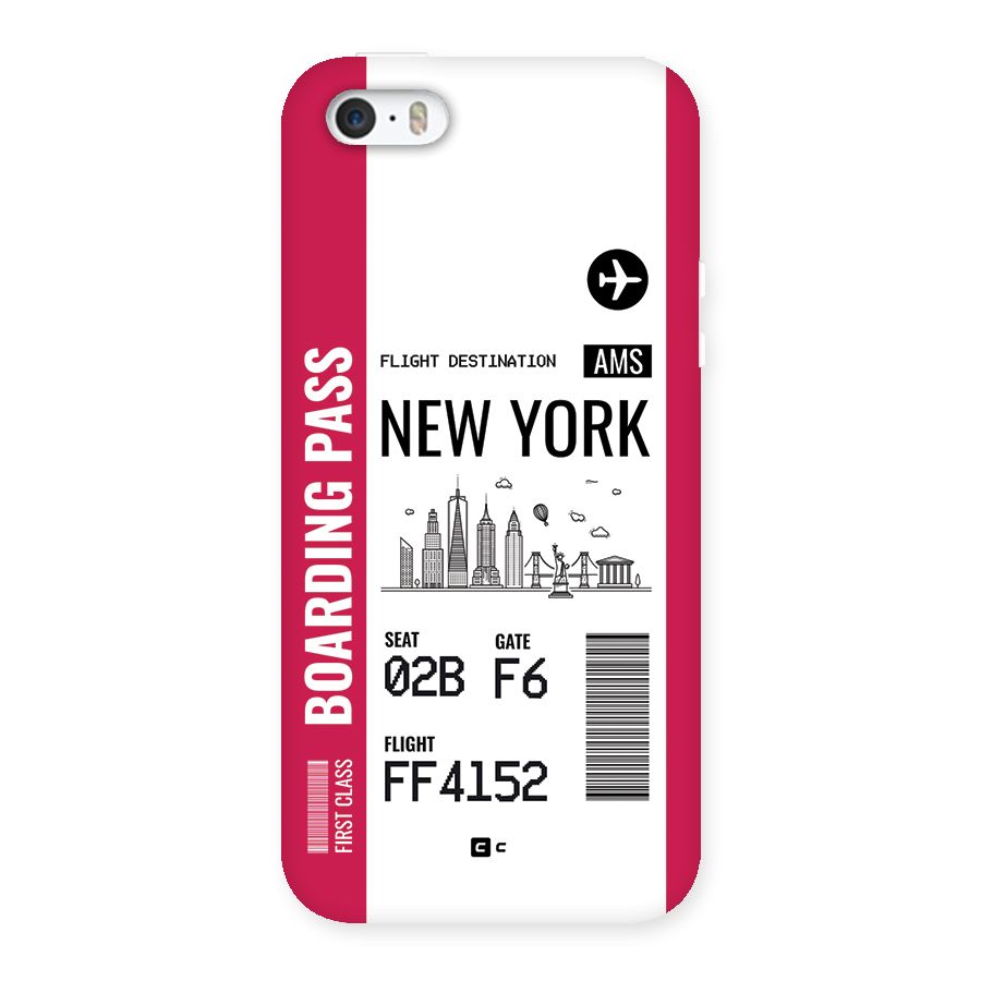 New York Boarding Pass Back Case for iPhone SE 2016