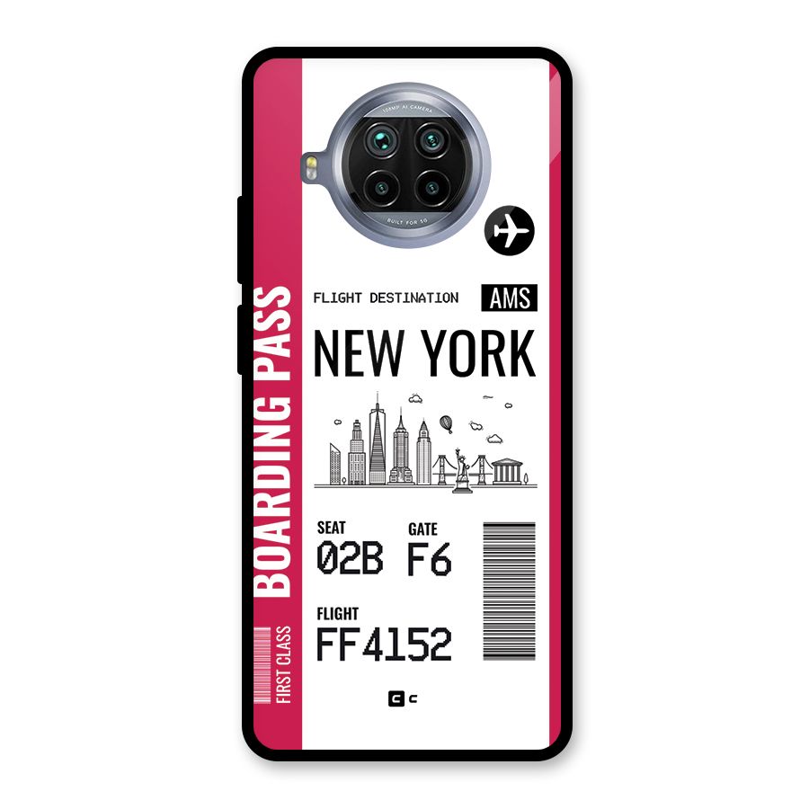 New York Boarding Pass Glass Back Case for Mi 10i