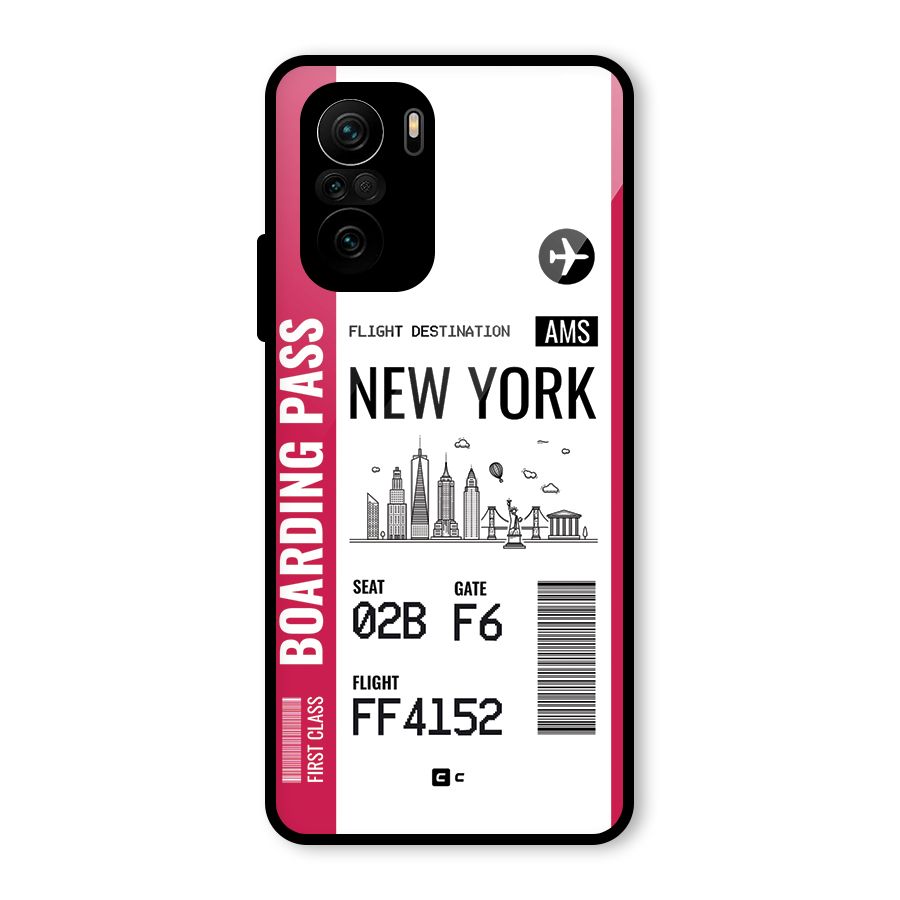 New York Boarding Pass Glass Back Case for Mi 11x