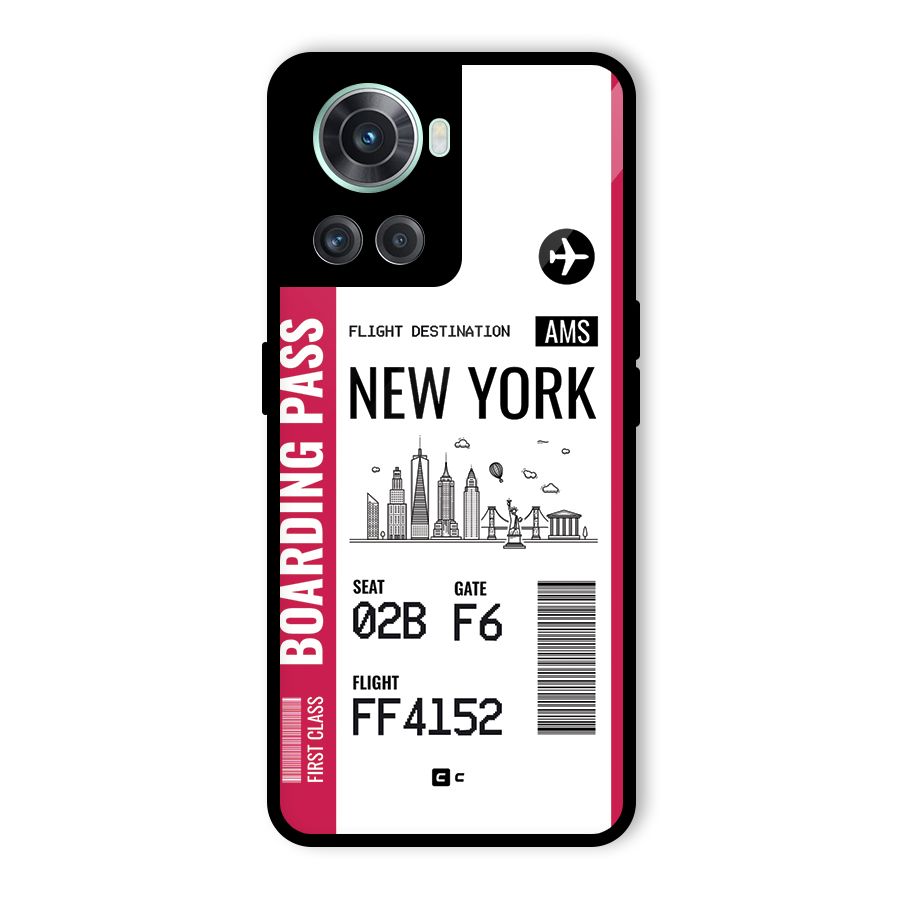 New York Boarding Pass Glass Back Case for OnePlus 10R