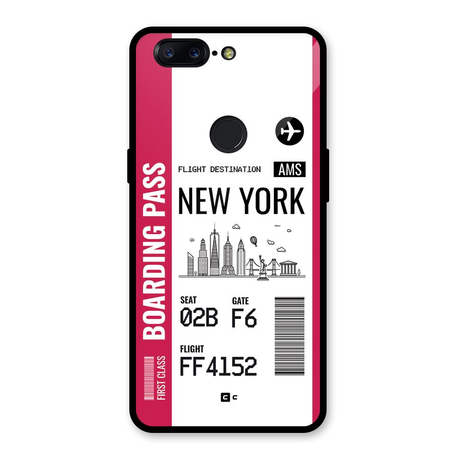 New York Boarding Pass Glass Back Case for OnePlus 5T