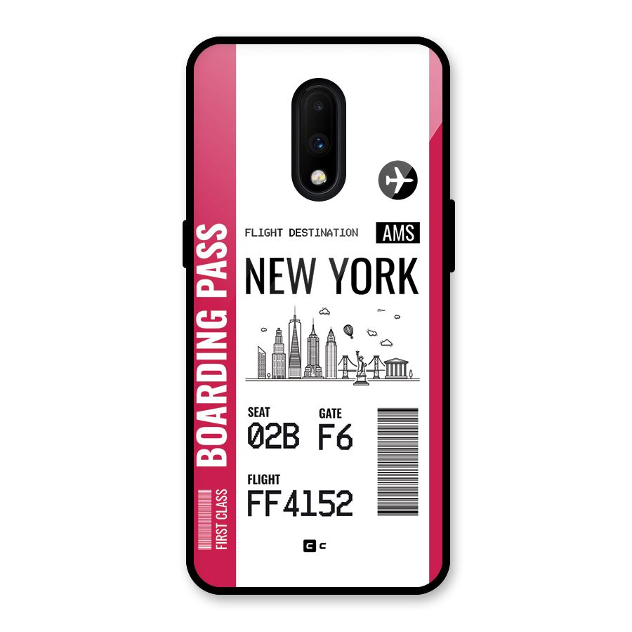 New York Boarding Pass Glass Back Case for OnePlus 7