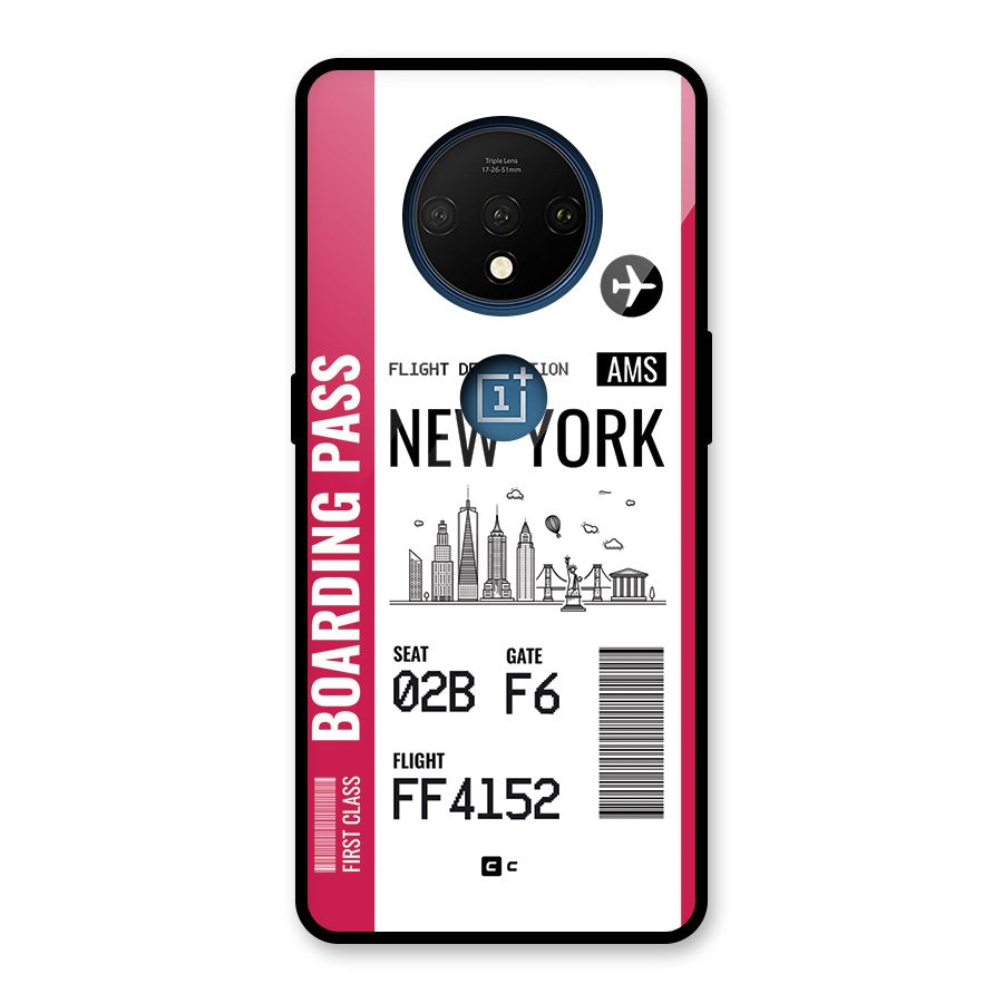 New York Boarding Pass Glass Back Case for OnePlus 7T