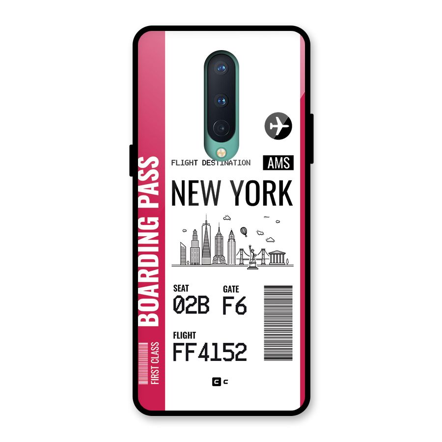 New York Boarding Pass Glass Back Case for OnePlus 8