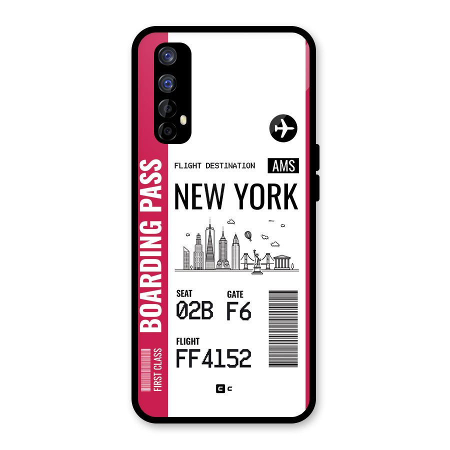 New York Boarding Pass Glass Back Case for Realme 7