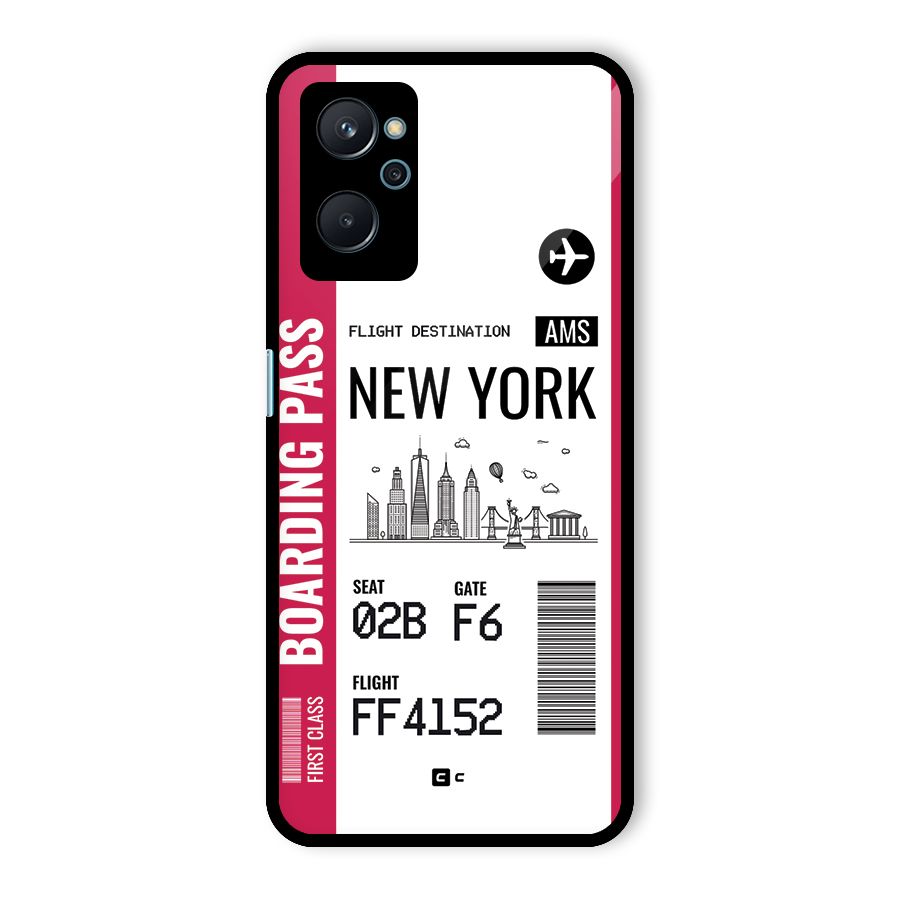 New York Boarding Pass Glass Back Case for Realme 9i