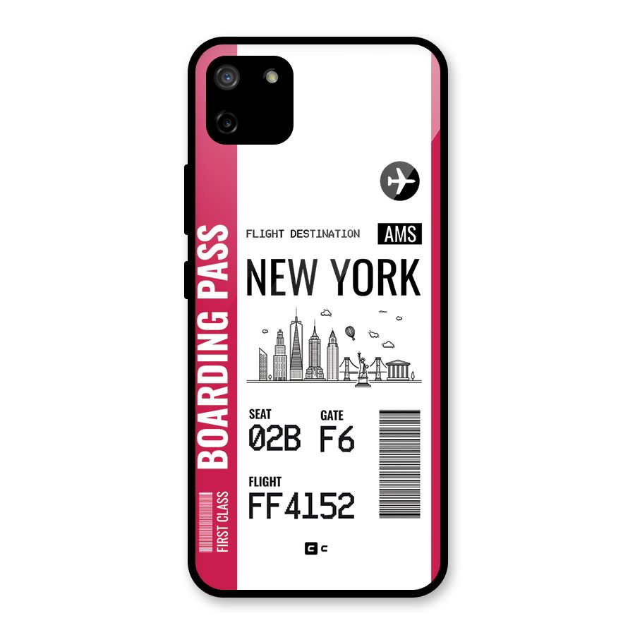 New York Boarding Pass Glass Back Case for Realme C11