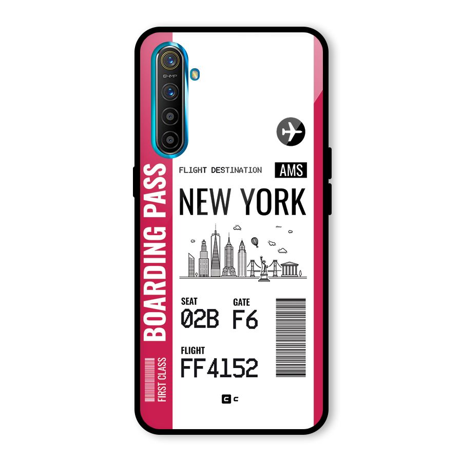 New York Boarding Pass Glass Back Case for Realme XT