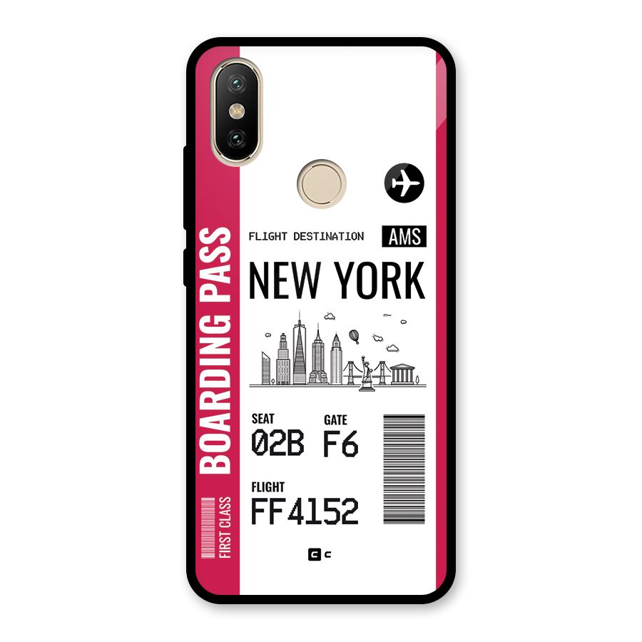 New York Boarding Pass Glass Back Case for Redmi A1