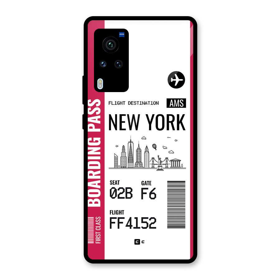 New York Boarding Pass Glass Back Case for Vivo X60 Pro