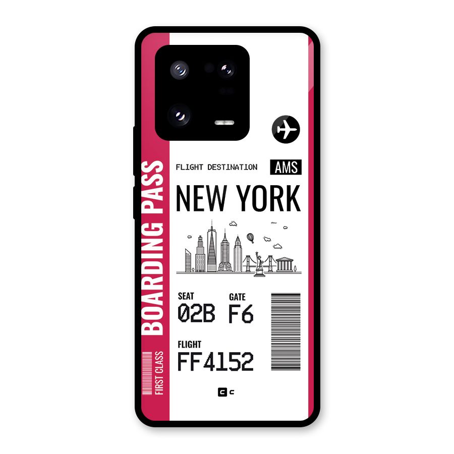 New York Boarding Pass Glass Back Case for Xiaomi 13 Pro