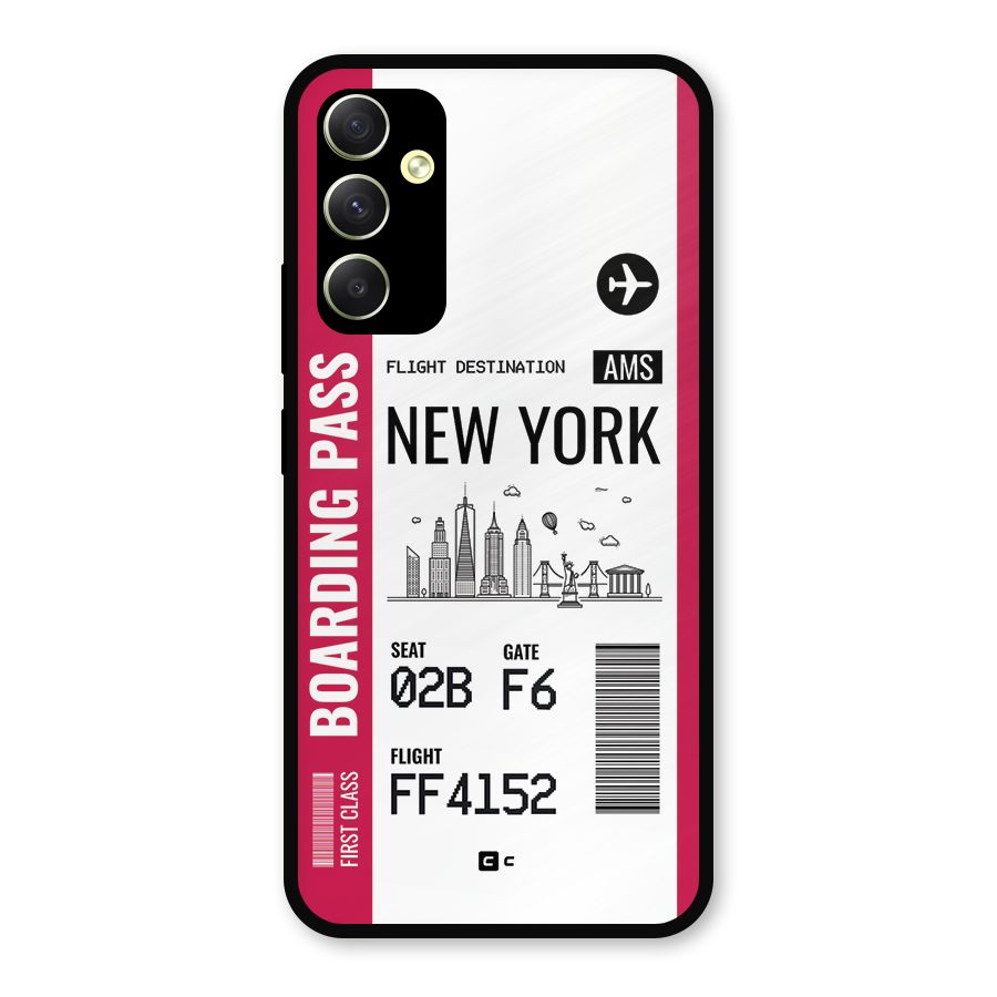 New York Boarding Pass Metal Back Case for Galaxy A34