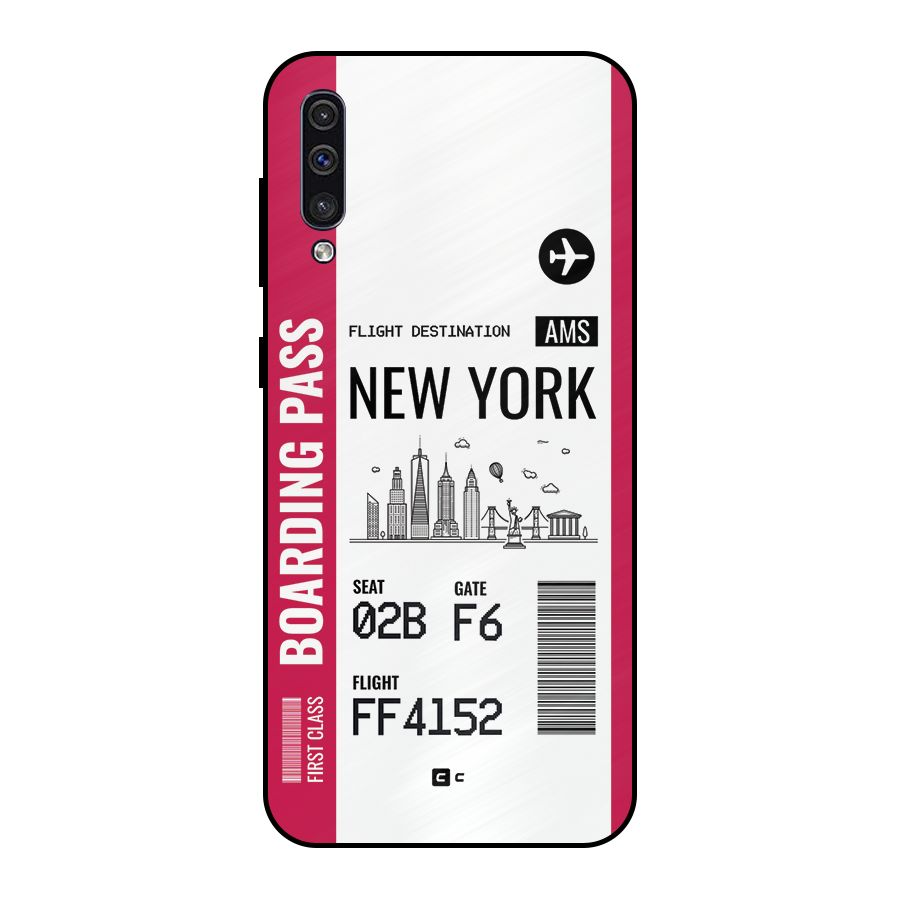 New York Boarding Pass Metal Back Case for Galaxy A50s