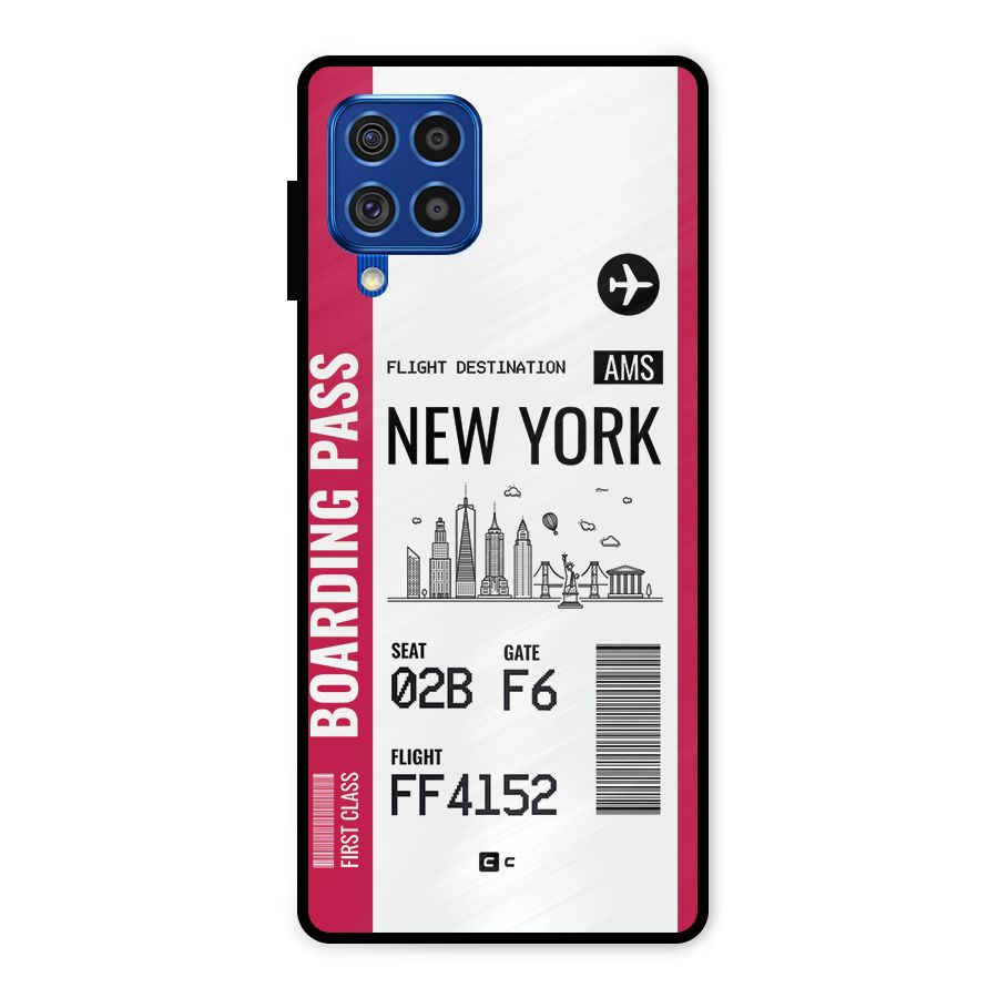 New York Boarding Pass Metal Back Case for Galaxy F62