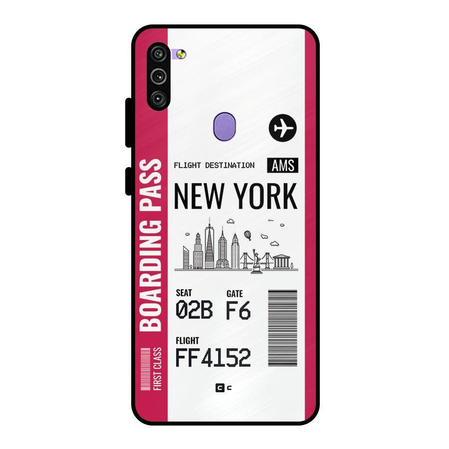New York Boarding Pass Metal Back Case for Galaxy M11