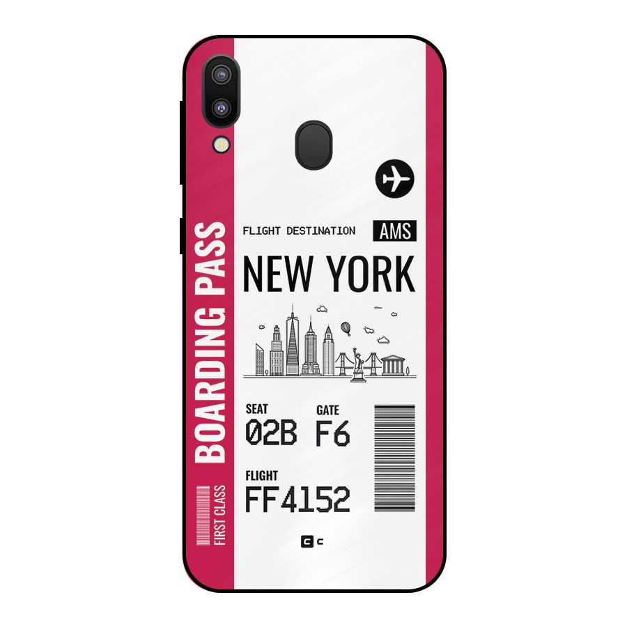 New York Boarding Pass Metal Back Case for Galaxy M20