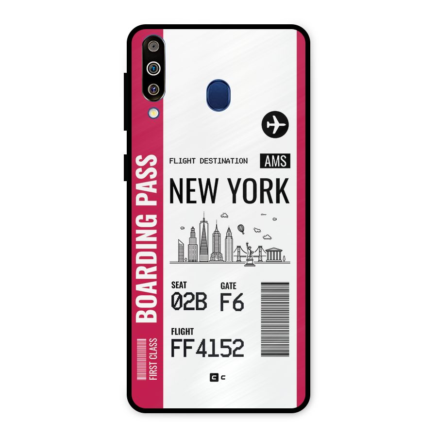 New York Boarding Pass Metal Back Case for Galaxy M30