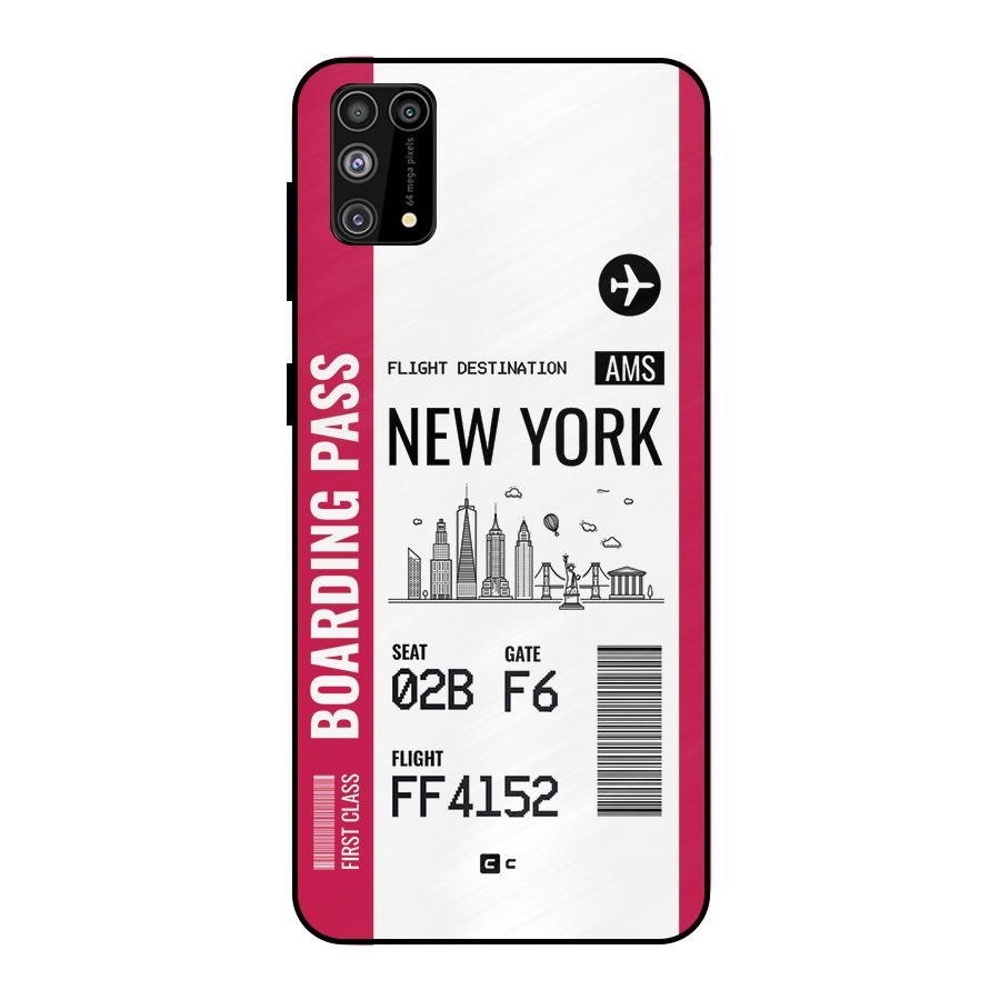 New York Boarding Pass Metal Back Case for Galaxy M31