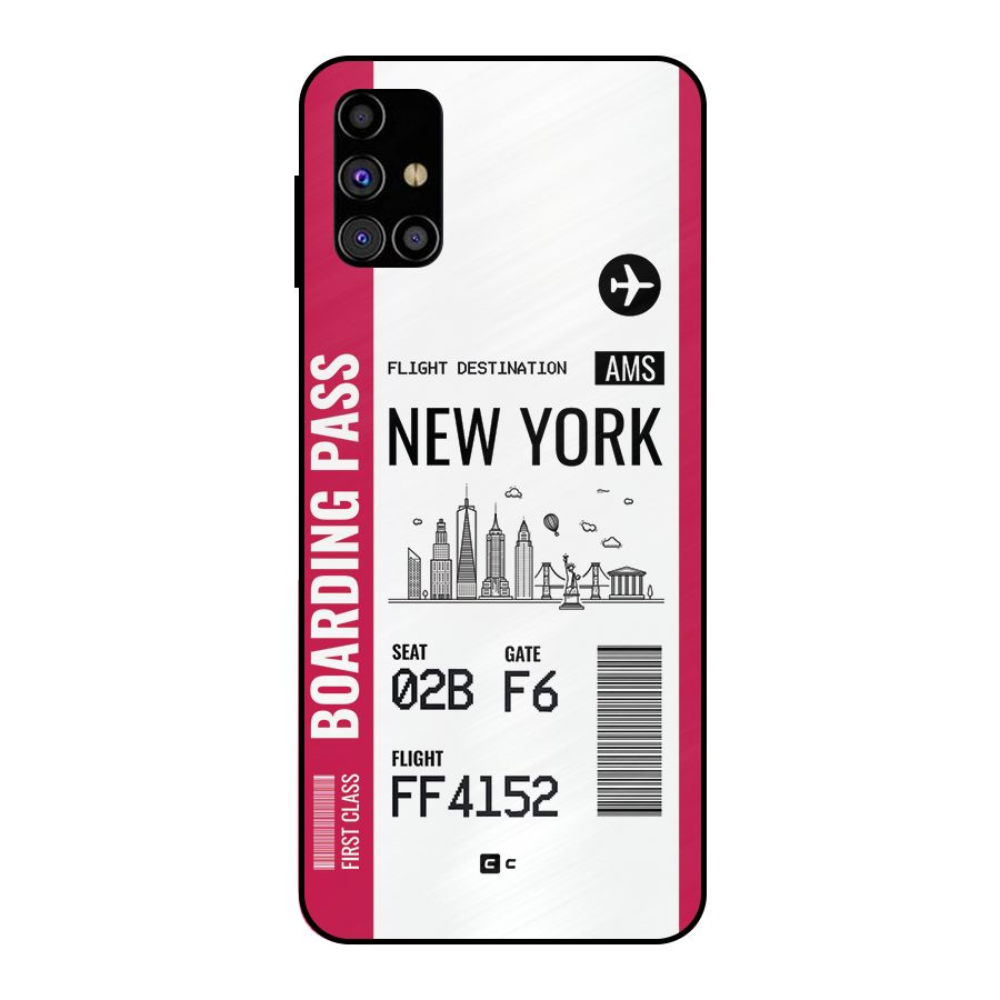 New York Boarding Pass Metal Back Case for Galaxy M31s