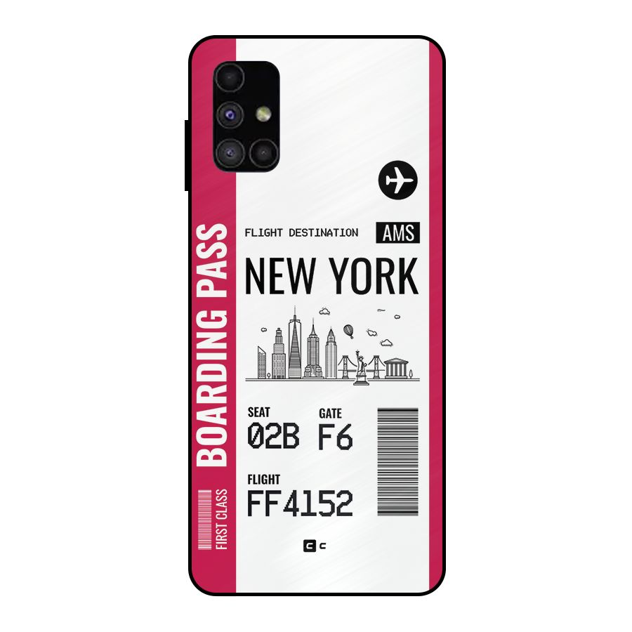 New York Boarding Pass Metal Back Case for Galaxy M51