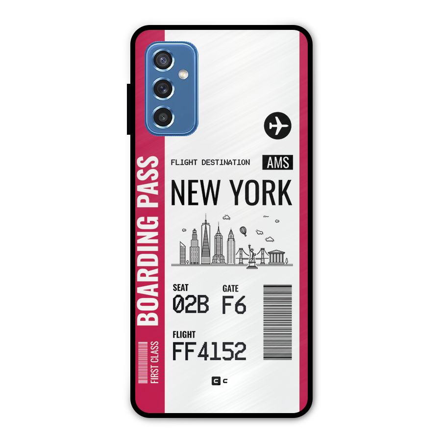 New York Boarding Pass Metal Back Case for Galaxy M52 5G