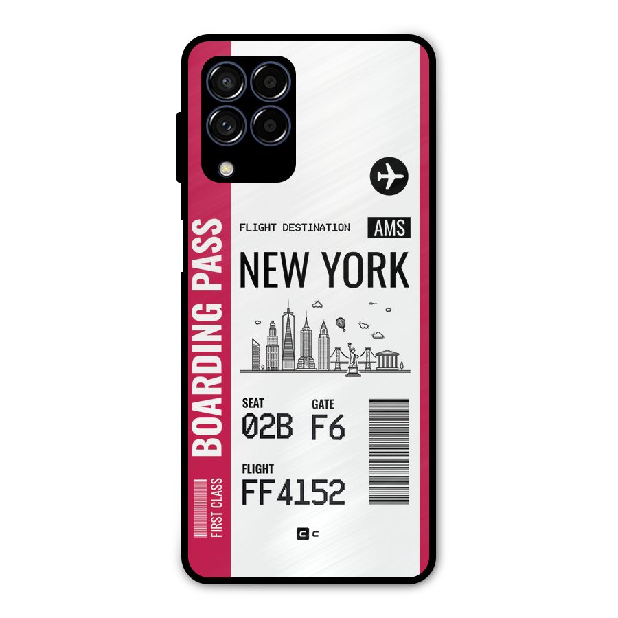 New York Boarding Pass Metal Back Case for Galaxy M53 5G