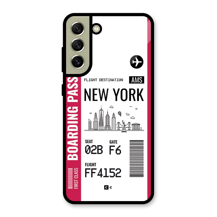 New York Boarding Pass Metal Back Case for Galaxy S21 FE 5G (2023)
