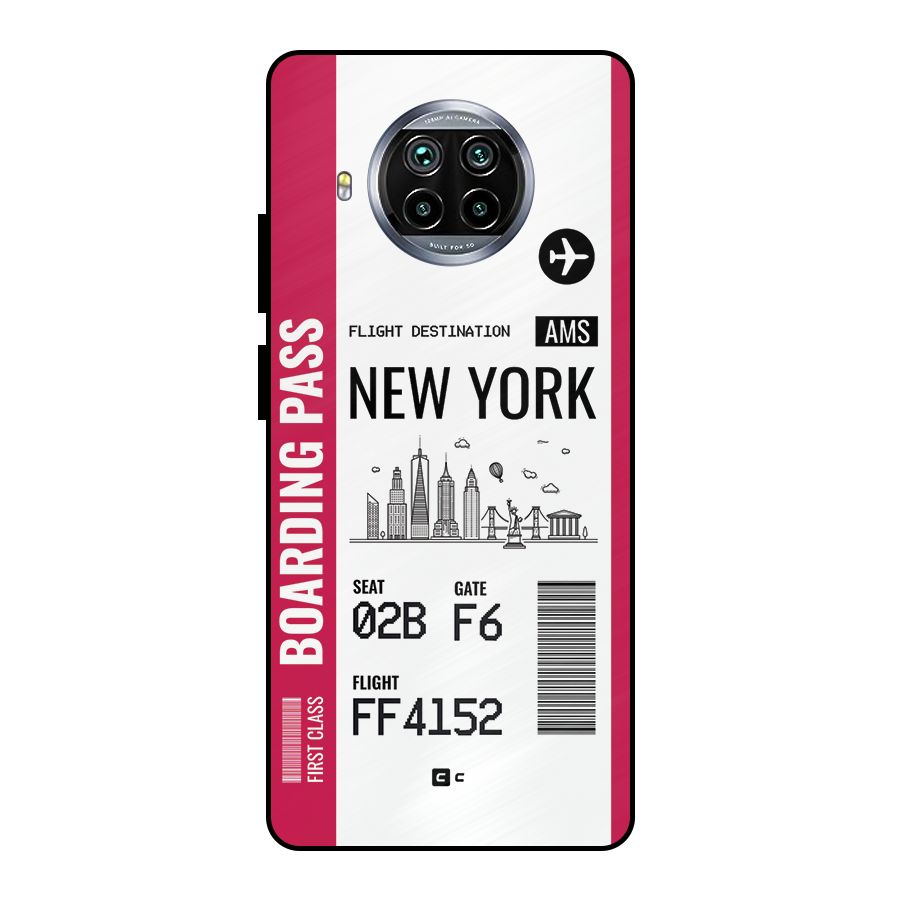 New York Boarding Pass Metal Back Case for Mi 10i