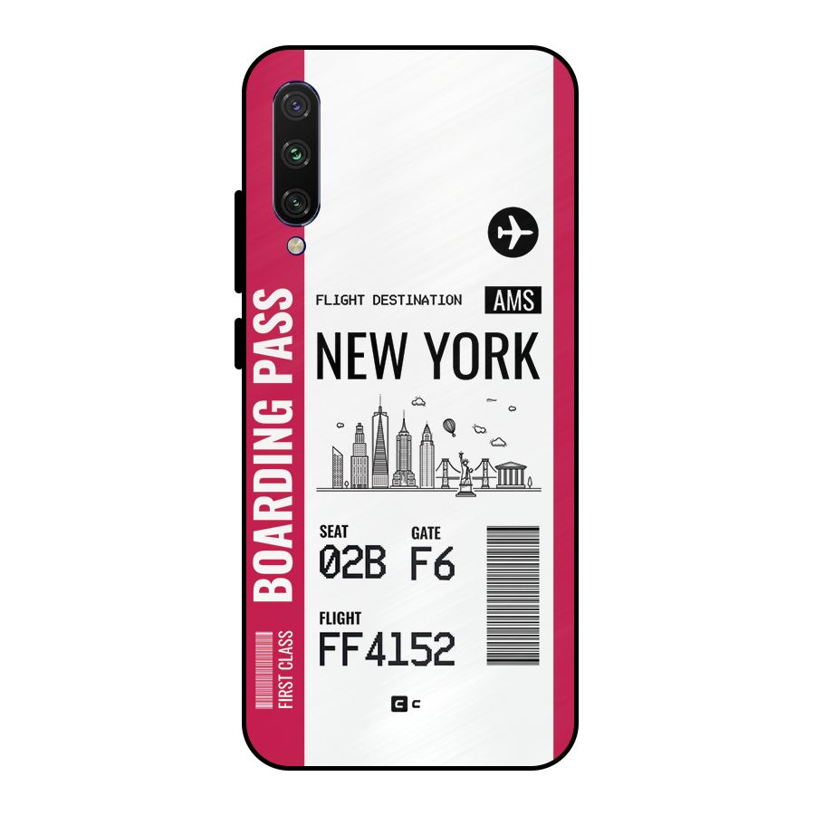 New York Boarding Pass Metal Back Case for Mi A3