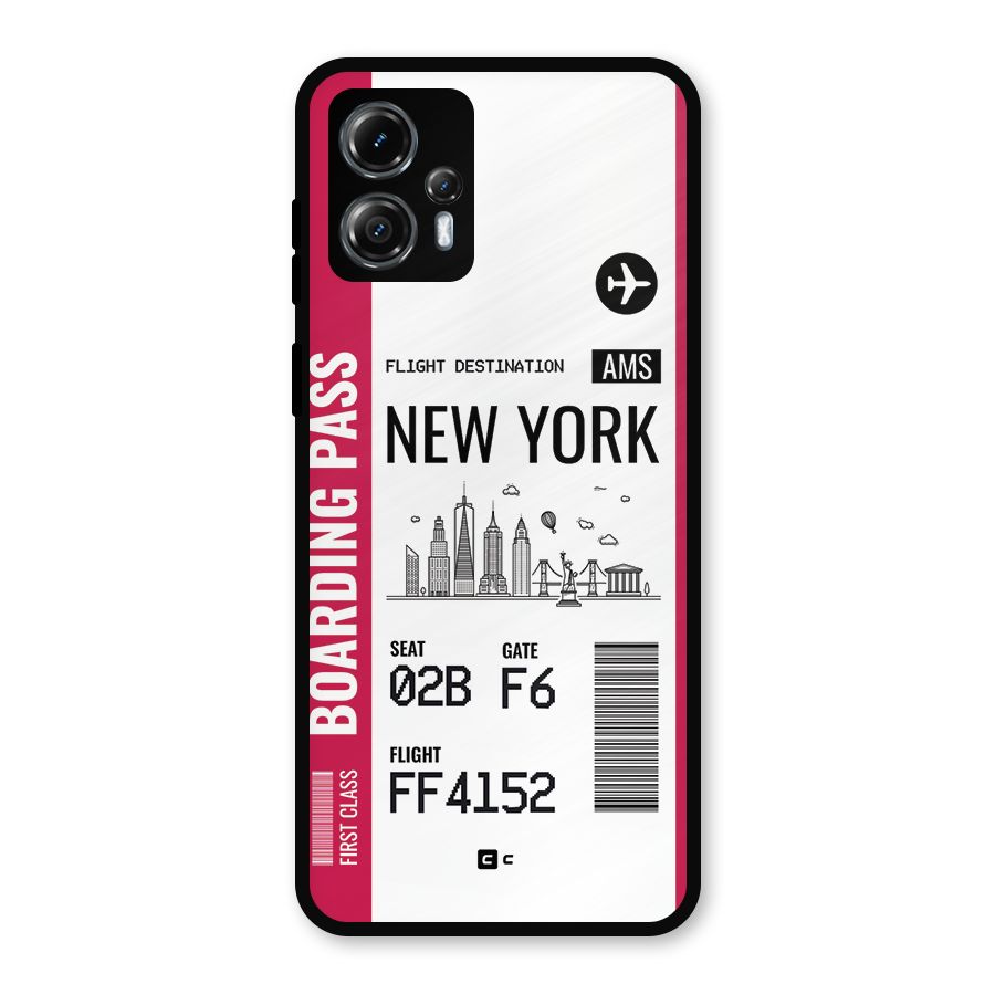 New York Boarding Pass Metal Back Case for Moto G13