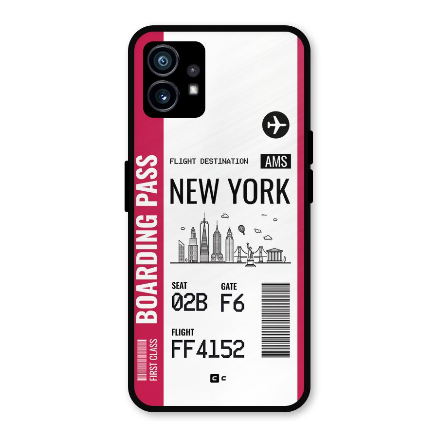 New York Boarding Pass Metal Back Case for Nothing Phone 1
